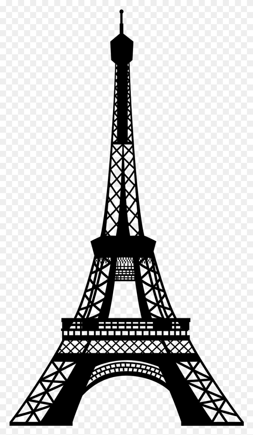 850x1507 Eiffel Tower Clipart Eiffe Eiffel Tower Sticker, Gray, World Of Warcraft HD PNG Download