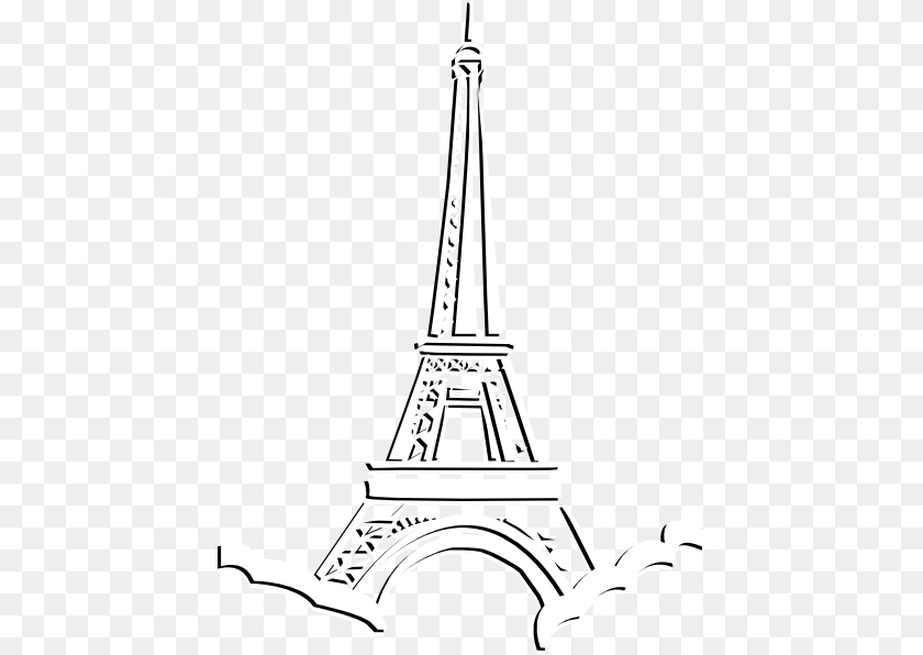 Eiffel Tower Drawing Step By Step At Getdrawings Clipart Eiffel Tower, Architecture, Building, Spire, Art Sticker PNG