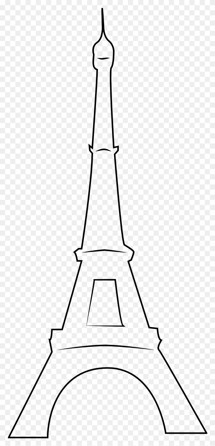 891x1921 Eiffel Tower Primitive Outline Icon Legkij Risunok Ejfelevoj Bashni, Gray, World Of Warcraft HD PNG Download
