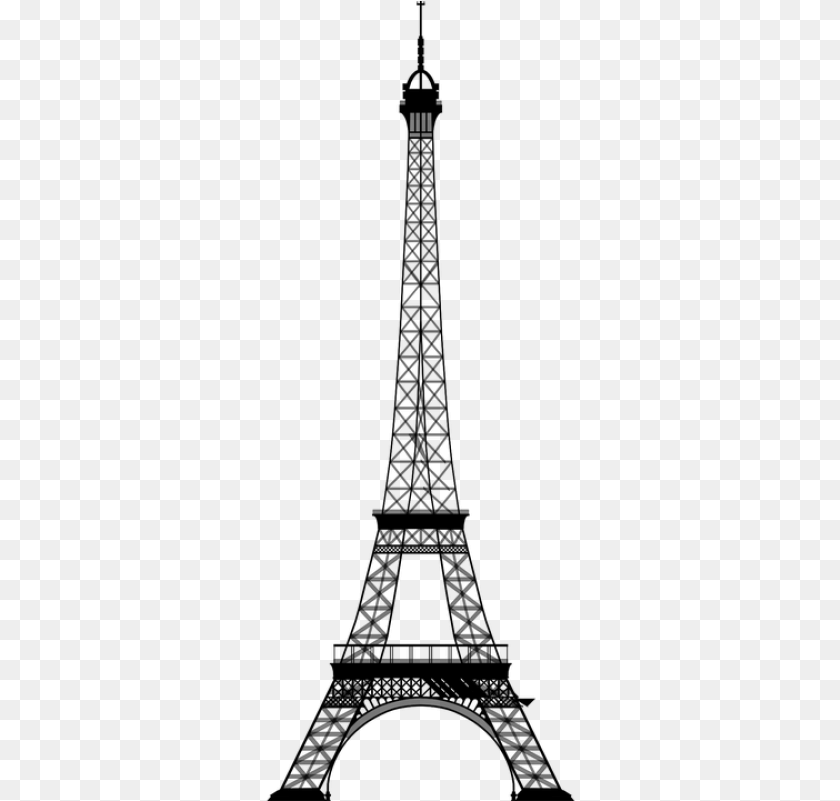 314x801 Eiffel Tower Silhouette Eiffel Tower Clipart, Gray Sticker PNG