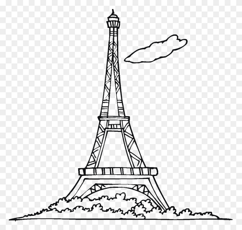 1193x1130 Eiffel Tower Silhouette Free Cartoon Of The Eiffel Tower, Tower, Architecture, Building HD PNG Download