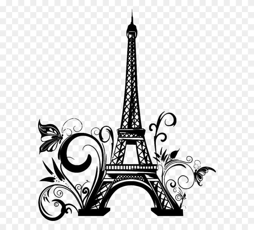 588x700 Eiffel Tower Tattoo Design, Gray, World Of Warcraft HD PNG Download