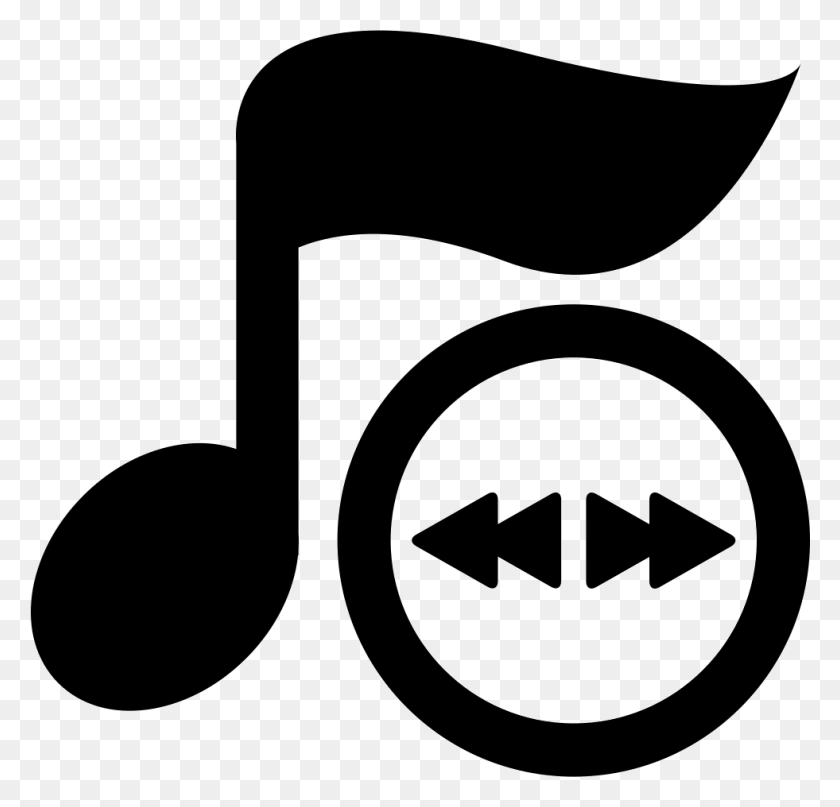 981x940 Eighth Note And Selector Arrows Comments Cone De Musica, Stencil, Symbol, Recycling Symbol HD PNG Download