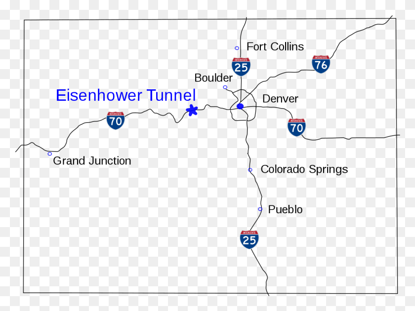 1145x838 Eisenhower Tunnel Eisenhower Tunnel Map, Pac Man HD PNG Download