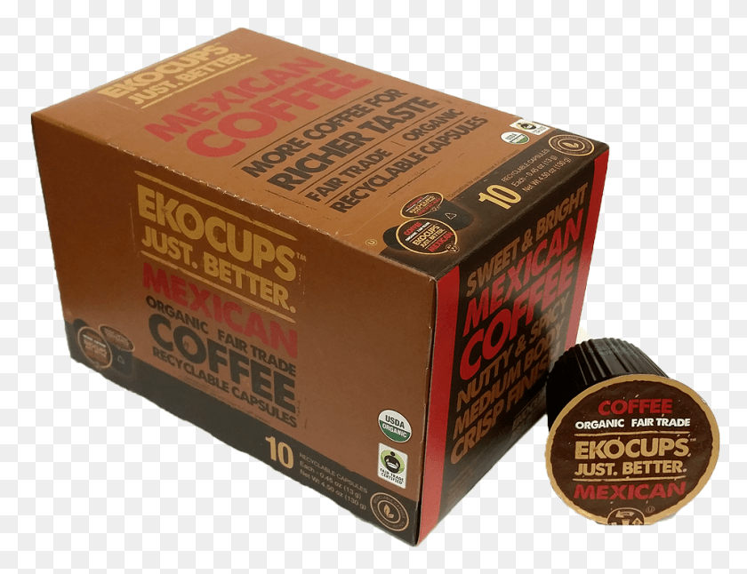 945x711 Ekocups Mexican Single Serve Cup Coffee 10 Count Ekocups Box, Cardboard, Carton, Label HD PNG Download