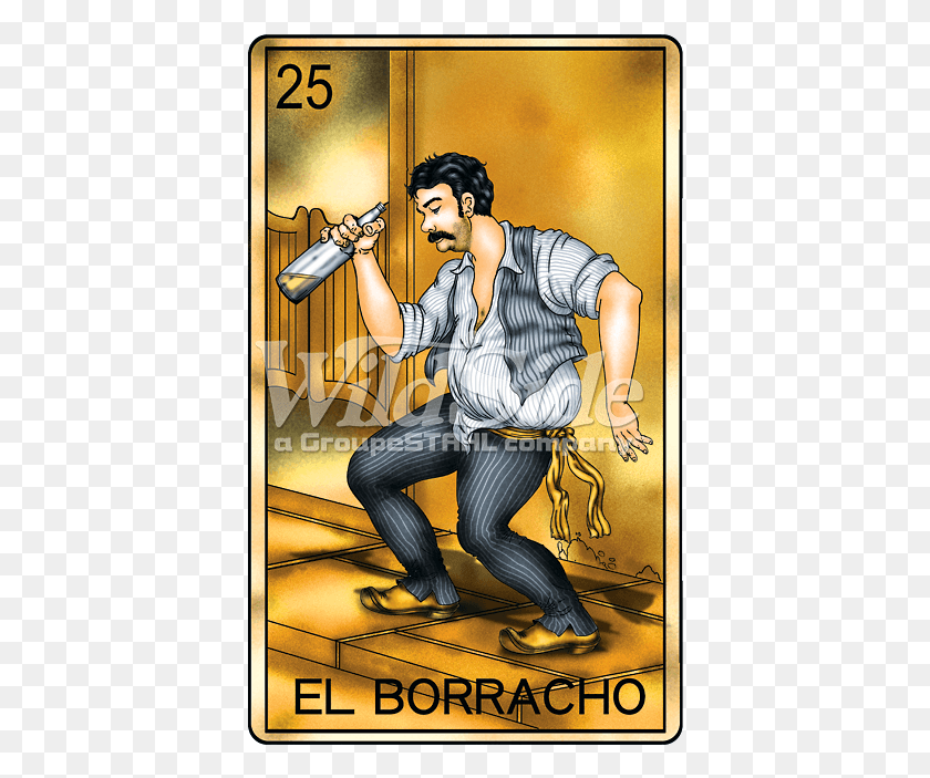 394x643 El Borracho Lotteria Card T Shirt, Person, Human, Aluminium HD PNG Download