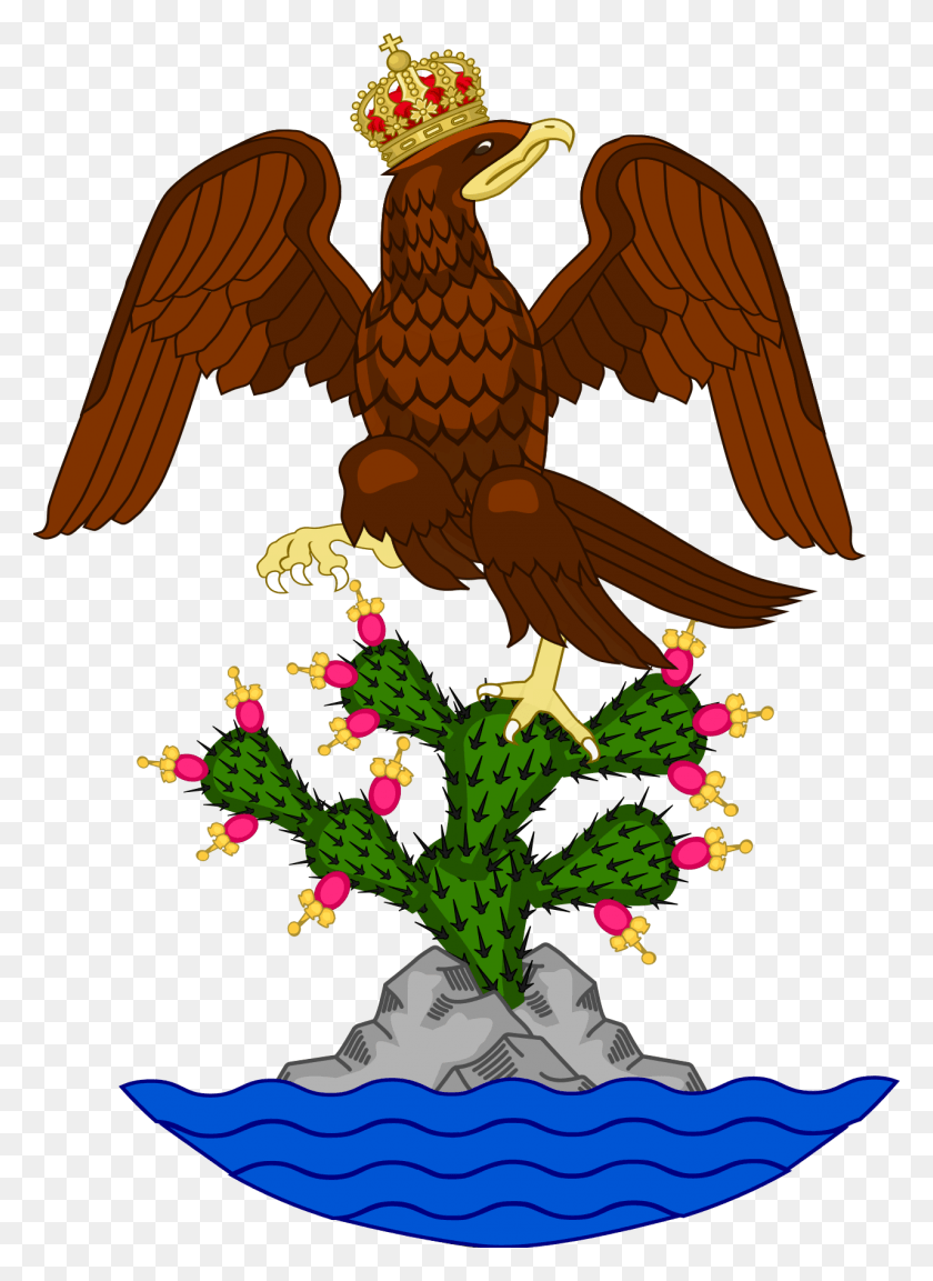 1280x1794 El Escudo De Armas Del Primer Imperio Mexicano Durante El Escudo De La Bandera De Iturbide, Dragon, Bird Hd Png