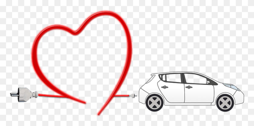784x359 Electric Car Heart Environment Protection Current Electric Car, Vehicle, Transportation, Automobile HD PNG Download