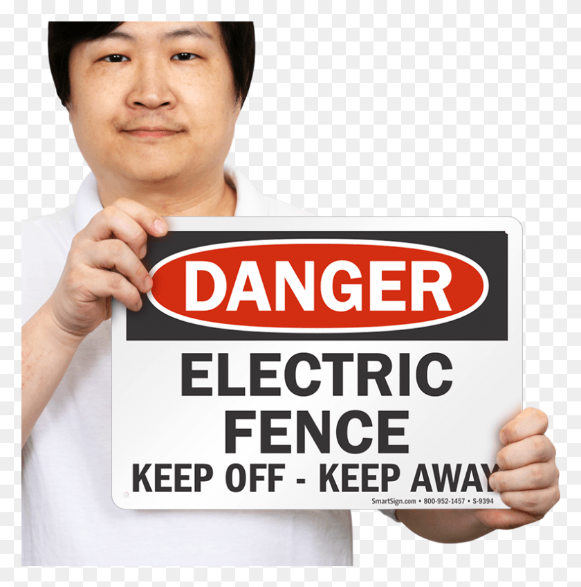 792x801 Electric Fence Keep Off Osha Danger Sign Sign, Person, Human, Text HD PNG Download