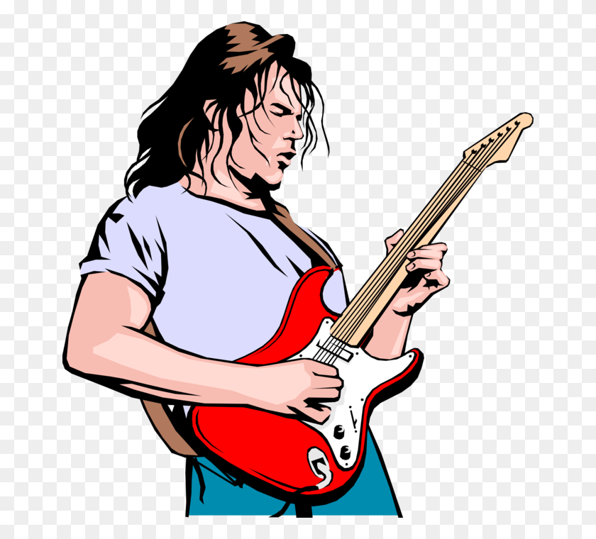 664x700 Electric Guitar Bends Note Image Illustration Of Guitar Player Cartoon, Leisure Activities, Musical Instrument, Person HD PNG Download