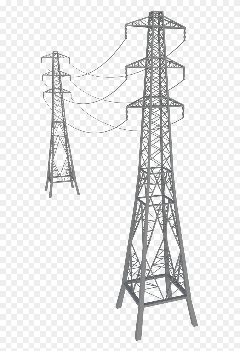 561x1169 Electric Power Transmission High Electricity Overhead Transmission Tower 3d Model, Cross, Symbol, Lamp HD PNG Download