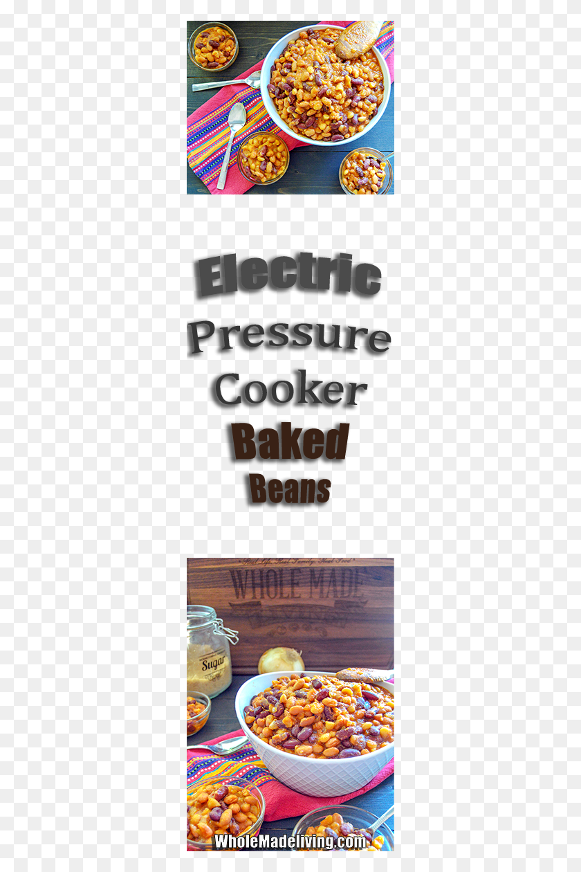 300x1200 Electric Pressure Cooker Baked Beans Collage Poster, Text, Alphabet, Face HD PNG Download