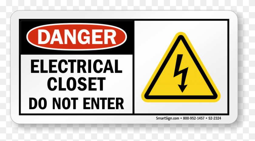 800x416 Electrical Closet Do Not Enter Osha Danger Sign Electrical Do Not Enter, Symbol, Road Sign, Text HD PNG Download