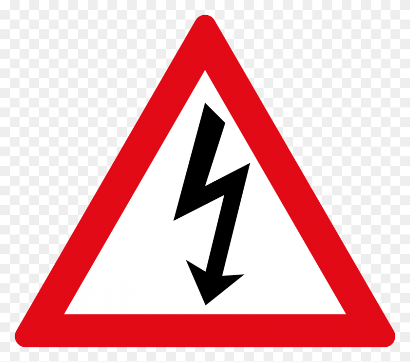 800x699 Electrical Shock Sign Verkeersbord File, Symbol, Road Sign, Triangle HD PNG Download