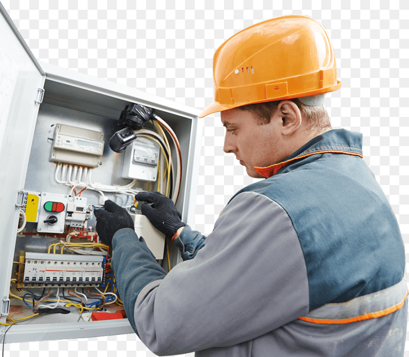 932x813 Electrician Working Construction Worker, Person, Helmet, Hardhat, Clothing Transparent PNG