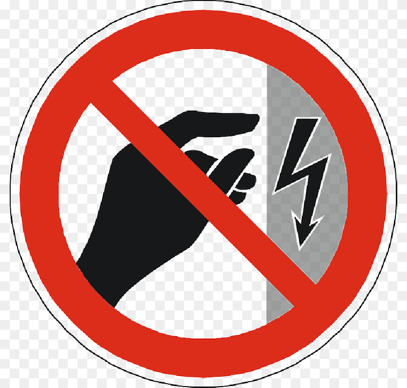 Electricity Danger Symbol Administrative Controls Examples, Sign, Road Sign, Ammunition, Grenade Sticker PNG