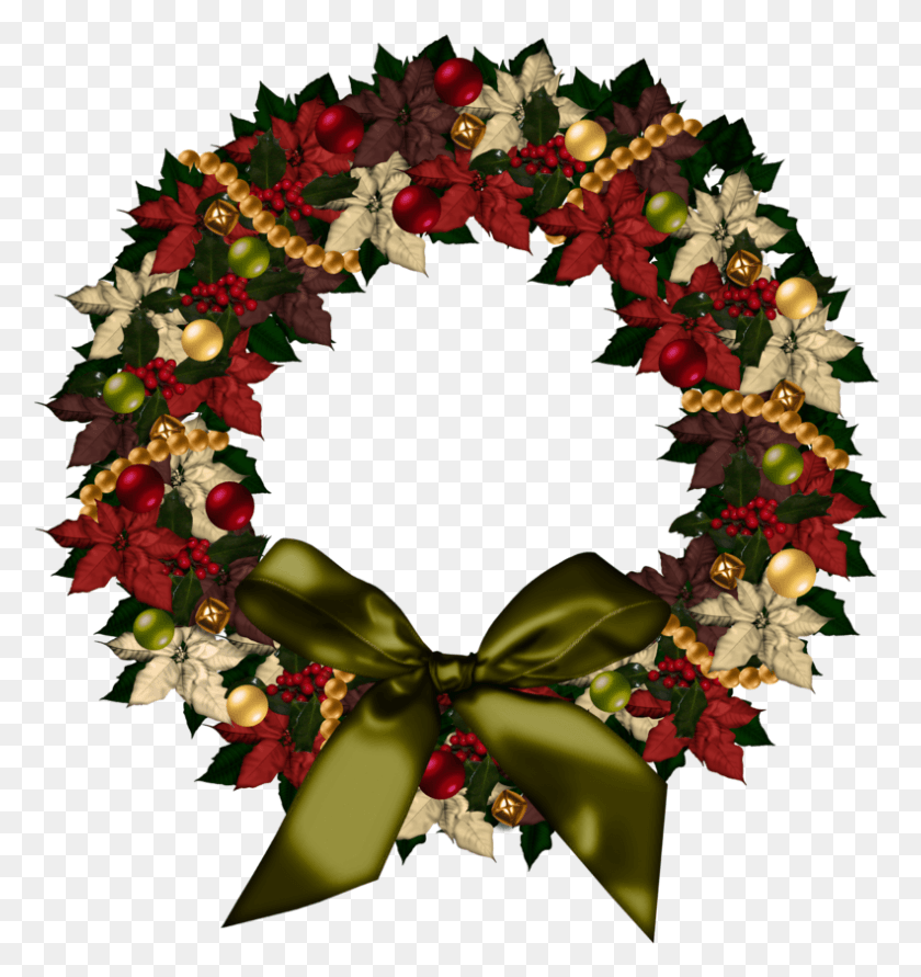 791x843 Elegant Christmas Wreaths Wreath Christmas Transparent Background, Floral Design, Pattern, Graphics HD PNG Download