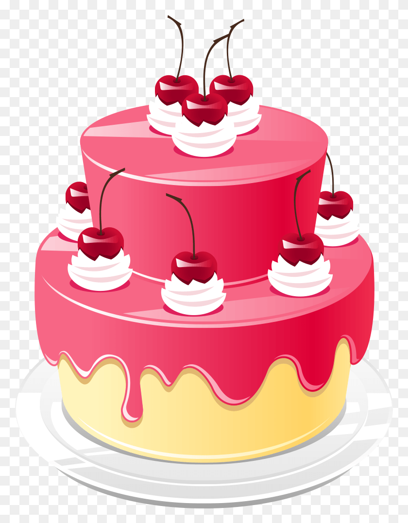779x1017 Elegant Images Of Birthday Cakes Cake Pink Birthday Cake, Dessert, Food, Wedding Cake HD PNG Download