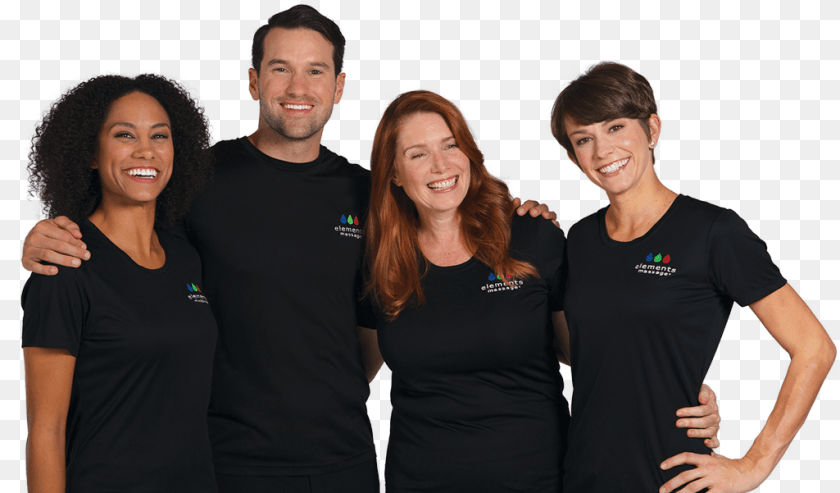 1025x601 Elements Massage Seattle Locations Social Group, Adult, T-shirt, Sleeve, Person Transparent PNG