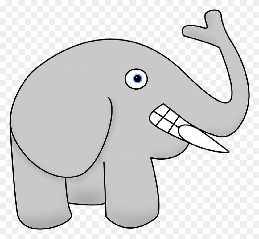 783x720 Elephant Cartoon Animal Angry Drawing Character, Wildlife, Mammal, Bird HD PNG Download