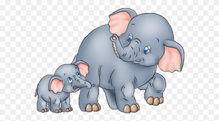 575x404 Elephant Cartoon Clip Art Mother And Baby Elephant Clipart, Mammal, Animal, Person HD PNG Download