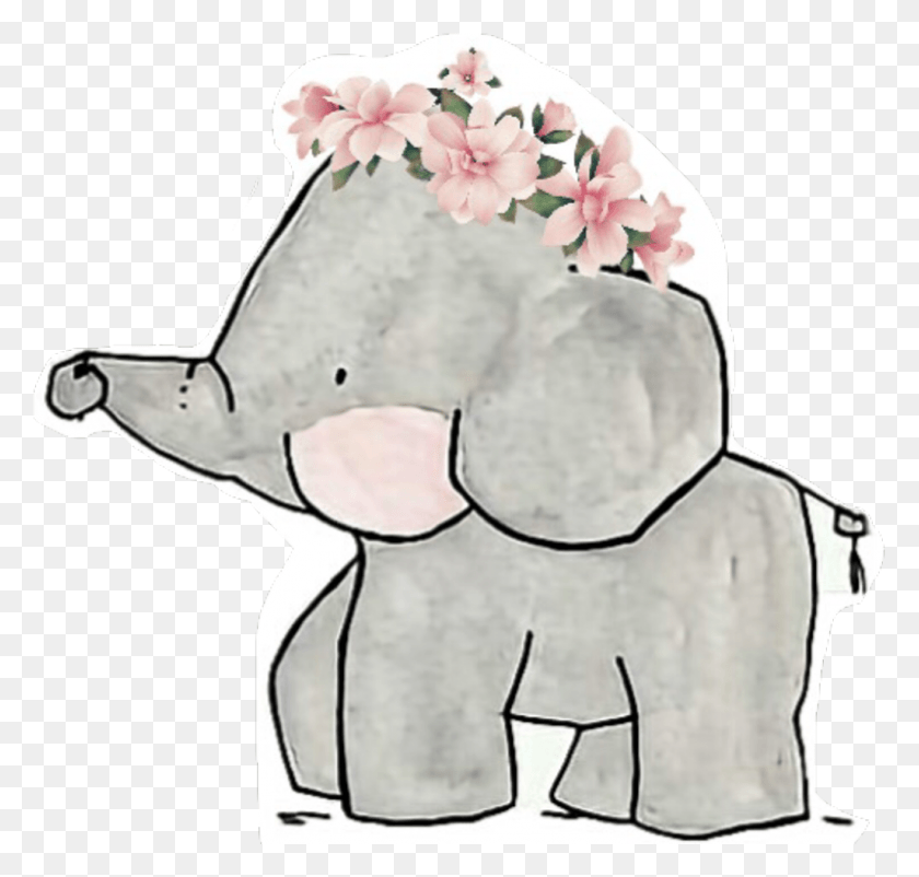 1024x975 Рисунок Слона На Прозрачном Фоне Милый Рисунок Слона Розовый, Млекопитающее, Животное, Дикая Природа Png Скачать