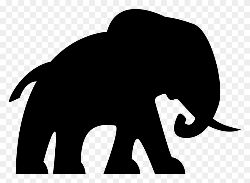 980x698 Elephant Facing Right Comments Elephant Icon, Kneeling, Stencil HD PNG Download
