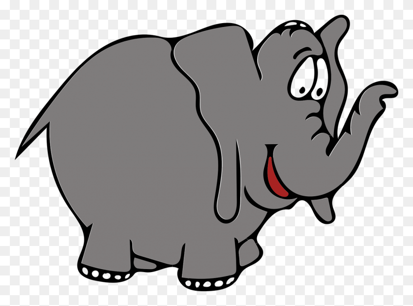 1280x923 Elephant Gray Trunk Free Picture Cartoon One Elephant, Statue, Sculpture HD PNG Download