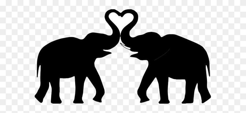 605x327 Elephant Heart Silhouette Cute Freetoedit Elephant Svg Free, Stencil, Text HD PNG Download
