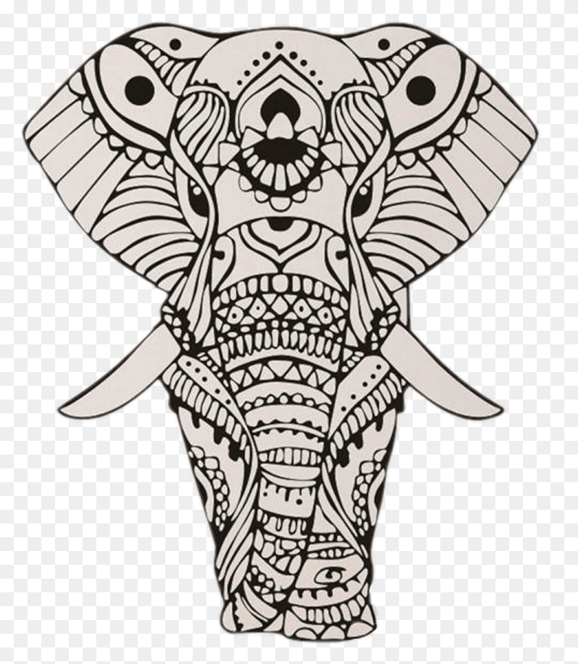 1024x1188 Descargar Png Elefante Mandala Animal Tribal Para Colorear, Arquitectura, Edificio Hd Png