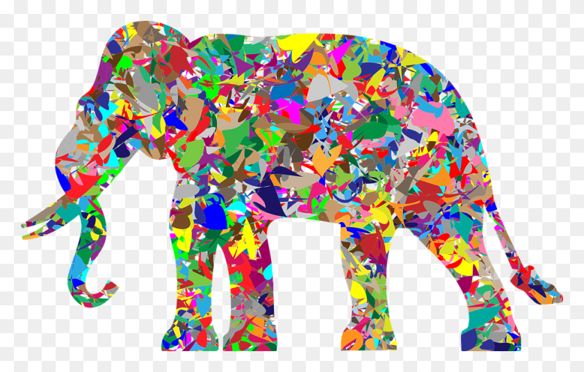 960x586 Elephant Pachyderm Animal Africa Asia Mammal Modern Art Elephant, Collage, Poster, Advertisement HD PNG Download