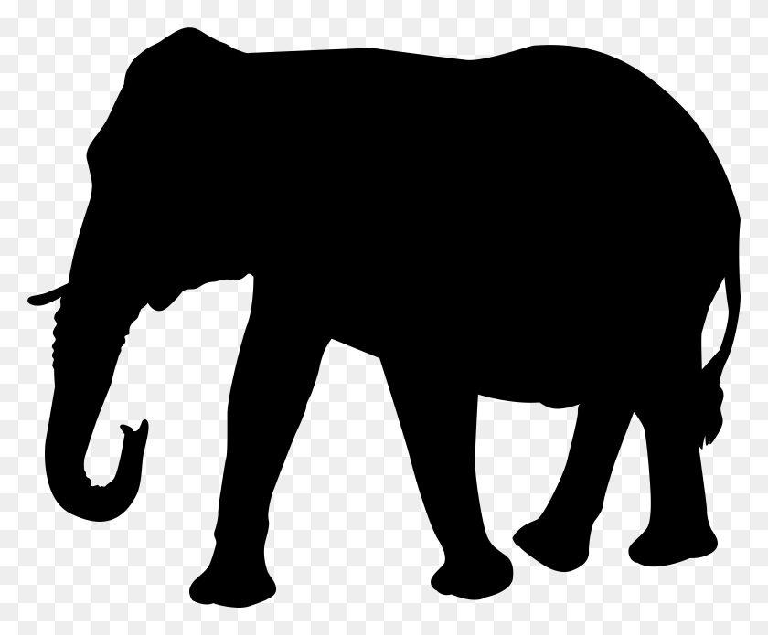 7723x6290 Elephant Silhouette Transparent Clip Art Image, Nature, Outdoors, Night HD PNG Download
