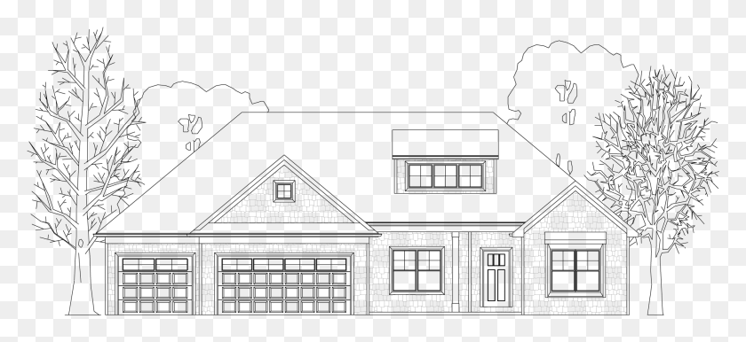 2000x836 Elev Sketch, Housing, Building, Garage HD PNG Download