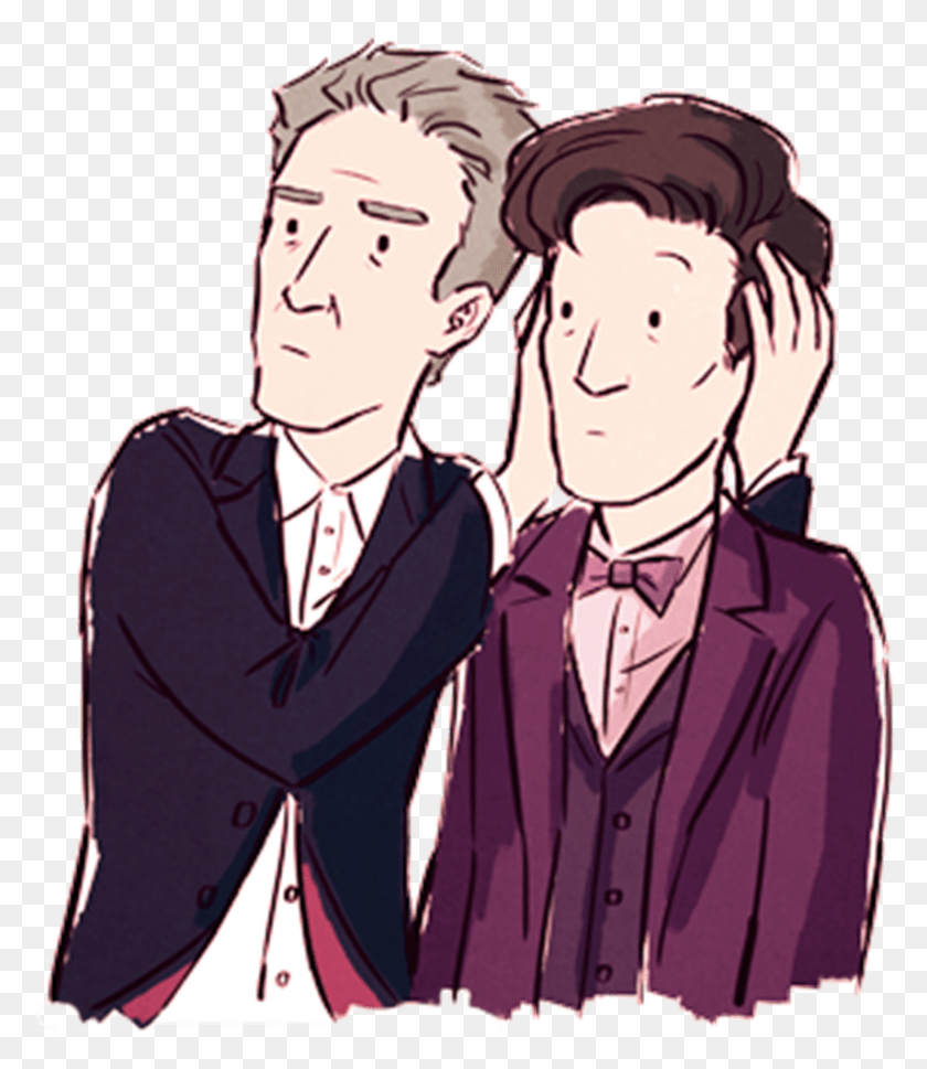 856x998 Eleventh Doctor And Twelfth Doctor Cartoon, Clothing, Apparel, Sleeve HD PNG Download