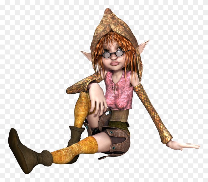 1096x949 Elf Female Sitting Ears Fantasy Image Cartoon, Costume, Figurine, Person HD PNG Download