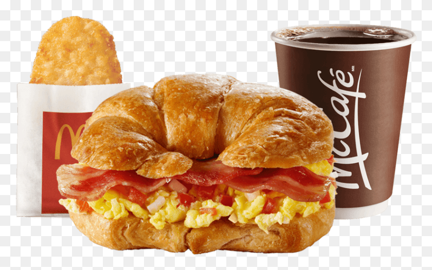 822x492 Elije Tu Combo Que Viene De Croissant Relleno Mccafe, Food, Burger, Bread HD PNG Download