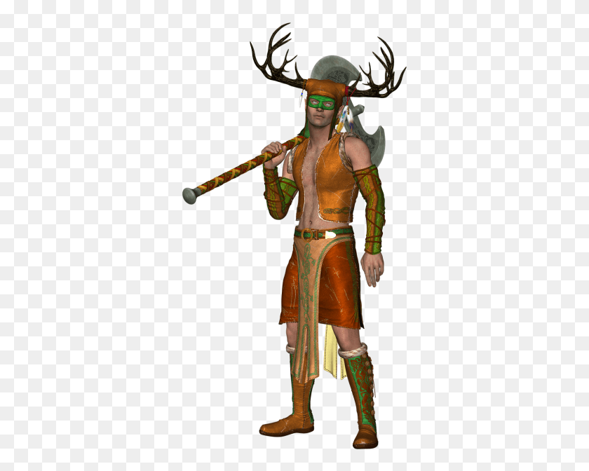 323x612 Elk, Costume, Person, Human HD PNG Download