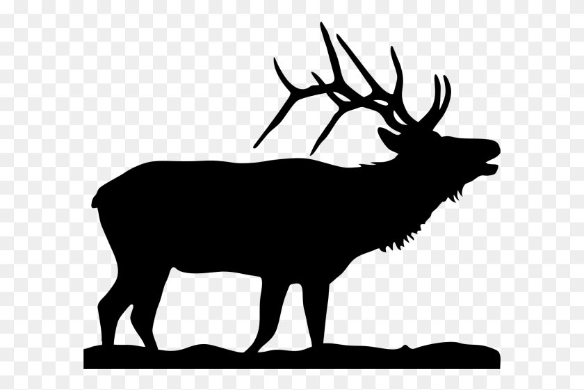 601x501 Elk Moose Silhouette Clip Art Silhouette Of An Elk, Gray, World Of Warcraft HD PNG Download