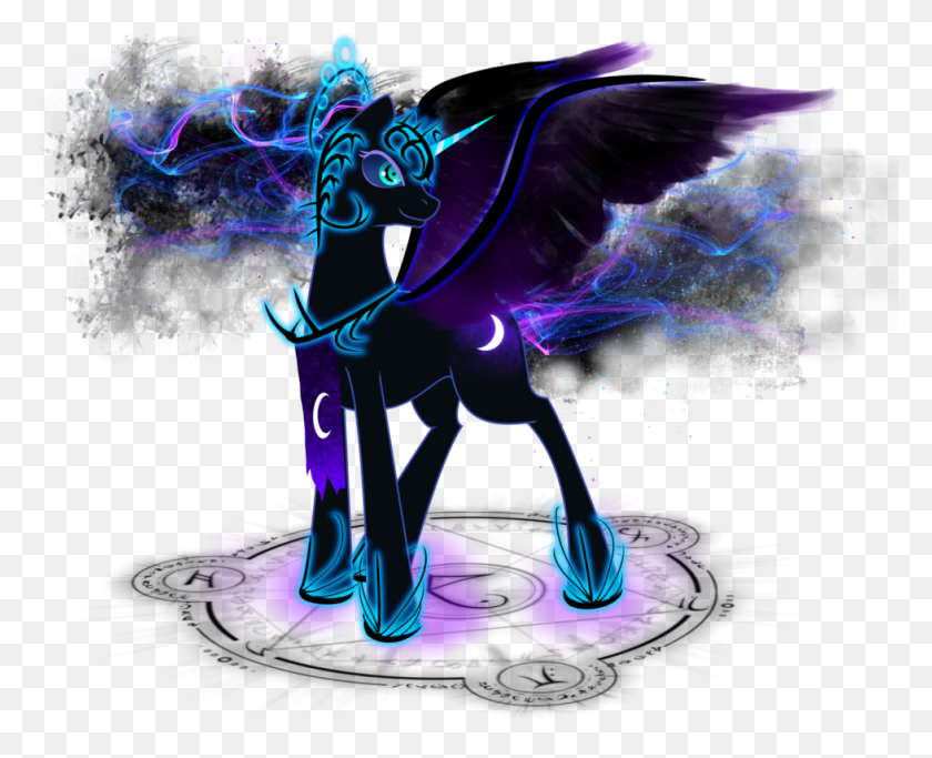 978x782 Elkaart Magic Magic Circle Nightmare Moon Pony, Фиолетовый, Графика Hd Png Скачать