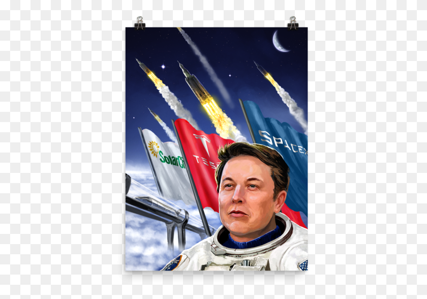 383x528 Elon Musk Poster Space X Tesla Solar City Hyperloop Elon Musk Plakat, Person, Human, Astronaut HD PNG Download