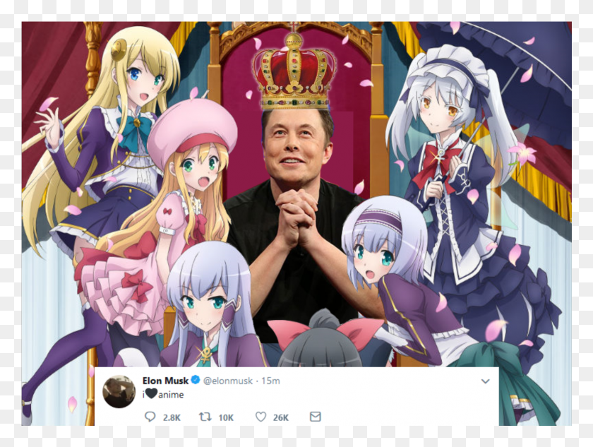 1471x1081 Elon Musk The Monarch Of Weebdom Elon Musk And Anime, Comics, Book, Person HD PNG Download