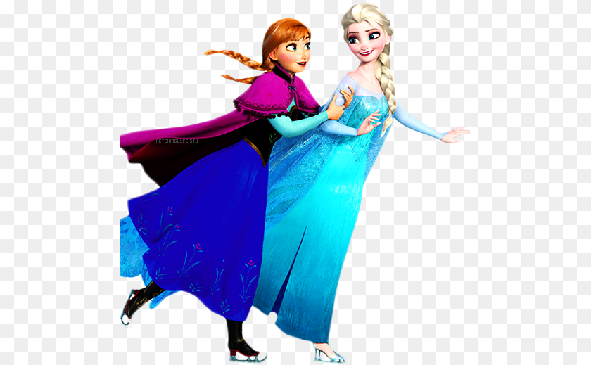 501x519 Elsa Amp Anna Skating Together Anna And Elsa, Adult, Toy, Person, Female Transparent PNG