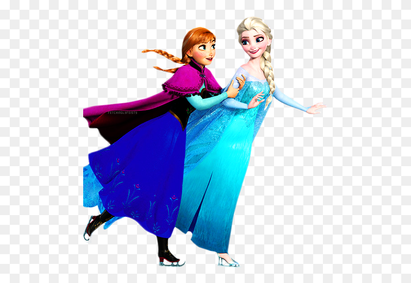 501x519 Elsa Amp Anna Skating Together Frozen Elsa And Anna Ice Skating, Dance Pose, Leisure Activities, Person HD PNG Download