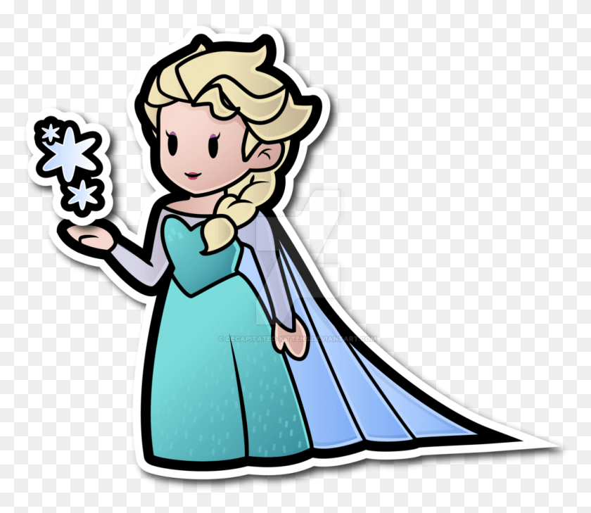 1013x869 Elsa As A Paper Doll Drawing By Paper Mario Characters Girls, Female, Text HD PNG Download