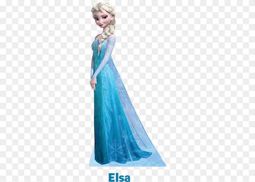 256x601 Elsa Frozen Standee, Clothing, Dress, Formal Wear, Figurine PNG