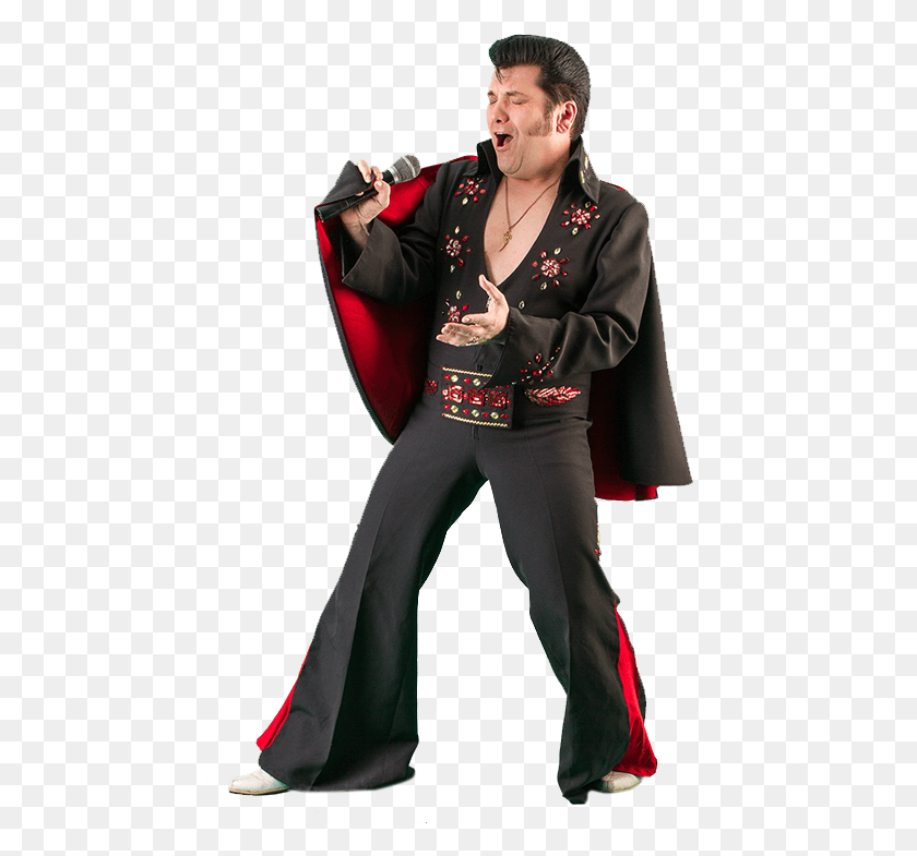 492x725 Elvis Presley Elvis Costume King Of Rock And Roll Outfit, Clothing, Sleeve, Person HD PNG Download