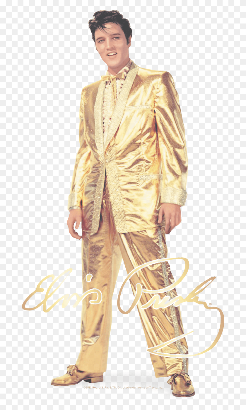 693x1336 Elvis Presley Gold Suit, Clothing, Apparel, Person HD PNG Download