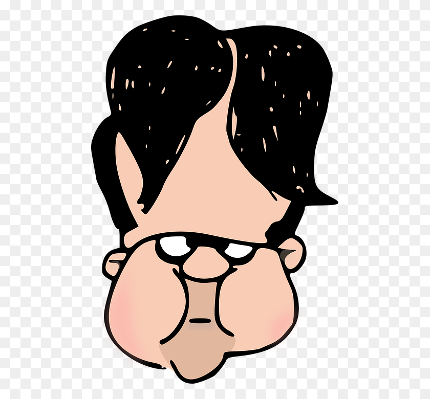 483x720 Elvis Presley Guy Dude Egghead Hair Fat Cartoon Guy With Big Head, Clothing, Apparel, Face HD PNG Download