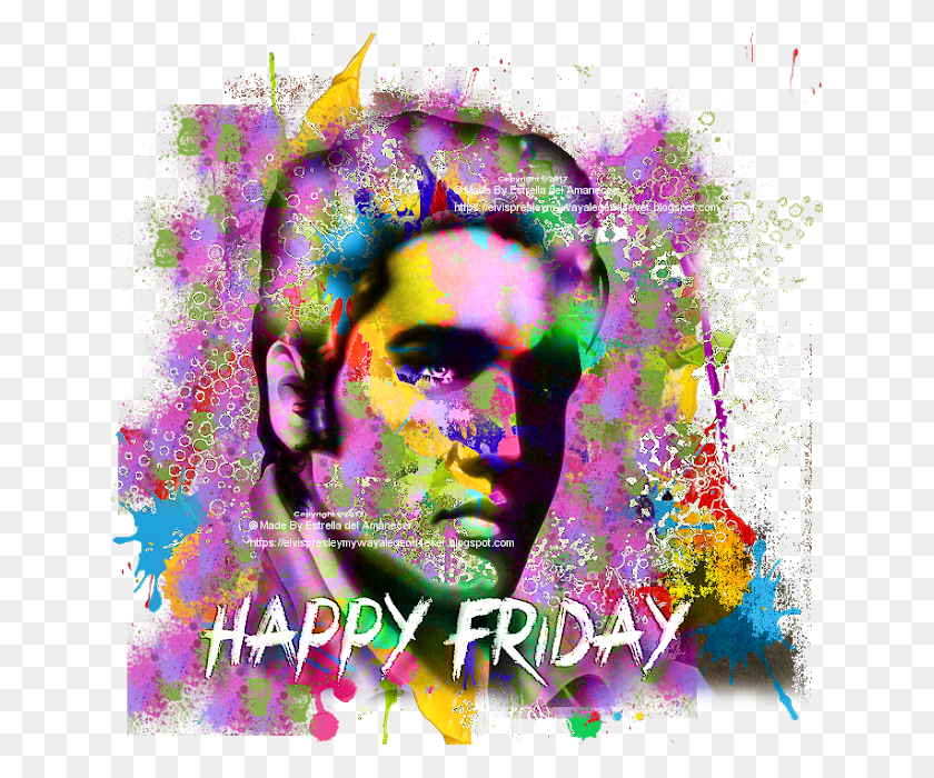 640x640 Elvis Presley Happy Friday Splatter Creative Arts, Poster, Advertisement, Collage HD PNG Download