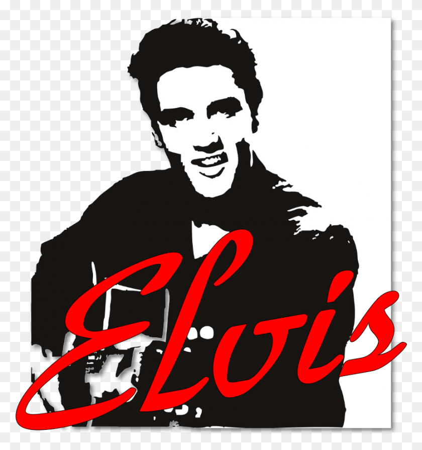 860x921 Descargar Png Elvis Presley Stencil Retrato Silueta Elvis Presley Pegatina, Publicidad, Cartel, Flyer Hd Png